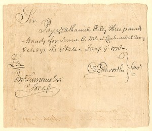 Oliver Ellsworth signed Revolutionary War Pay Order