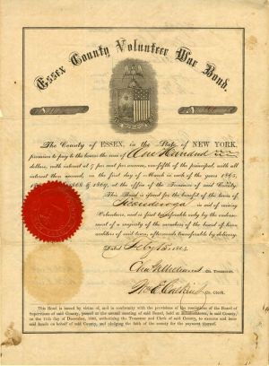 Essex County Volunteer War Bond for the Town of Ticonderoga