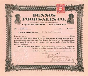Dennos Food Sales Co. - Stock Certificate