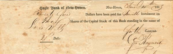 Eagle Bank of New Haven - Stock Certificate