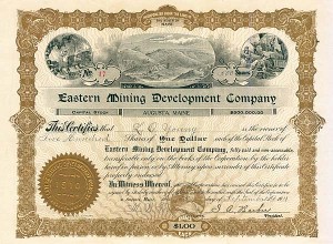 Eastern Mining Development Co. - Stock Certificate (Uncanceled)