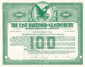 East Hartford and Glastonbury Horse Railroad - Bond