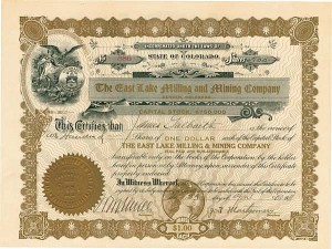 East Lake Milling and Mining Co. - Stock Certificate