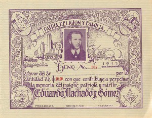 Patria, Religion Y Familia - 1943 dated Cuba Bond