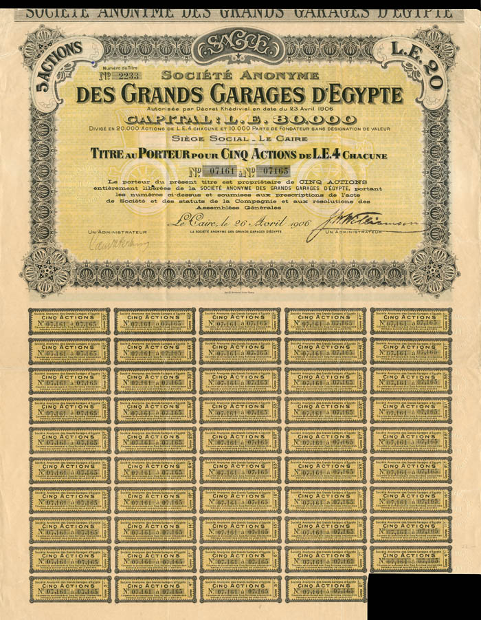 Societe Anonyme Des Grands Garages D'Egypte