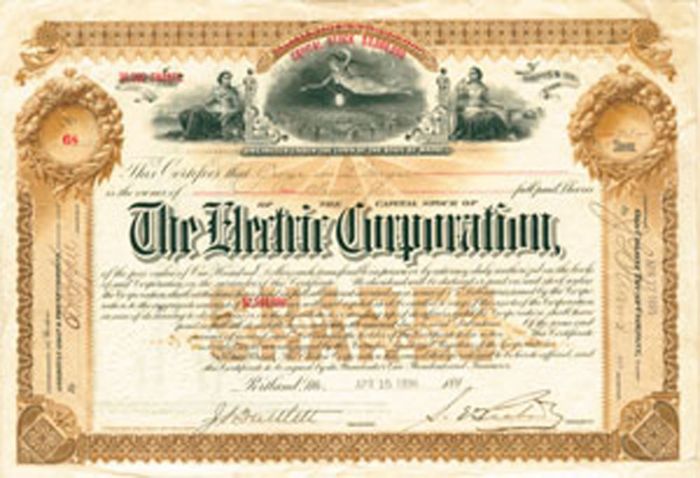 Electric Corporation - Stock Certificate