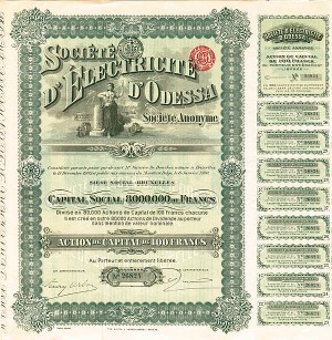 Societe D'Electricite D'Odessa - Stock Certificate