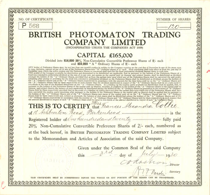 British Photomaton Trading Co. Limited