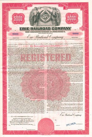 Erie Railroad Co. - Specimen Bond