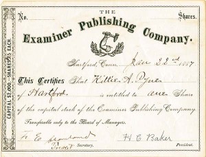 Examiner Publishing Company - Stock Certificate
