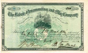Fabric Ornamenting and Manufacturing Co. - Stock Certificate