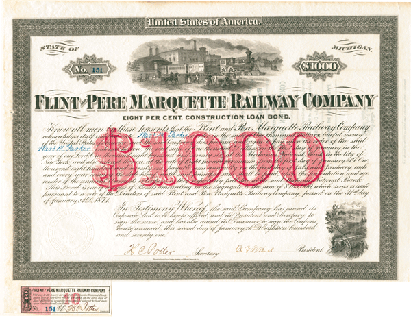 Flint and Pere Marquette Railway - Bond