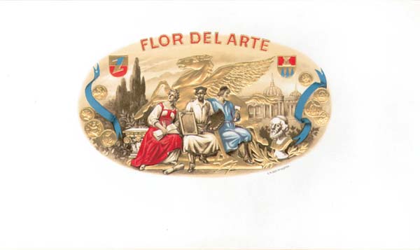 Cigar Box Label "Flor Del Arte" - <b>Not Actual Cigars</b>