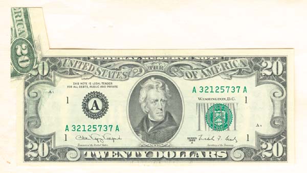 Paper Money Error - Printed Fold and Partial Offsets - Double error