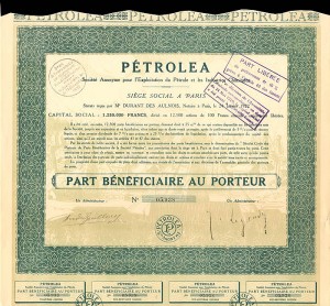Petrolea - Stock Certificate