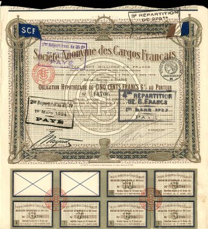 Societe Anonyme des Cargos Francais - Stock Certificate