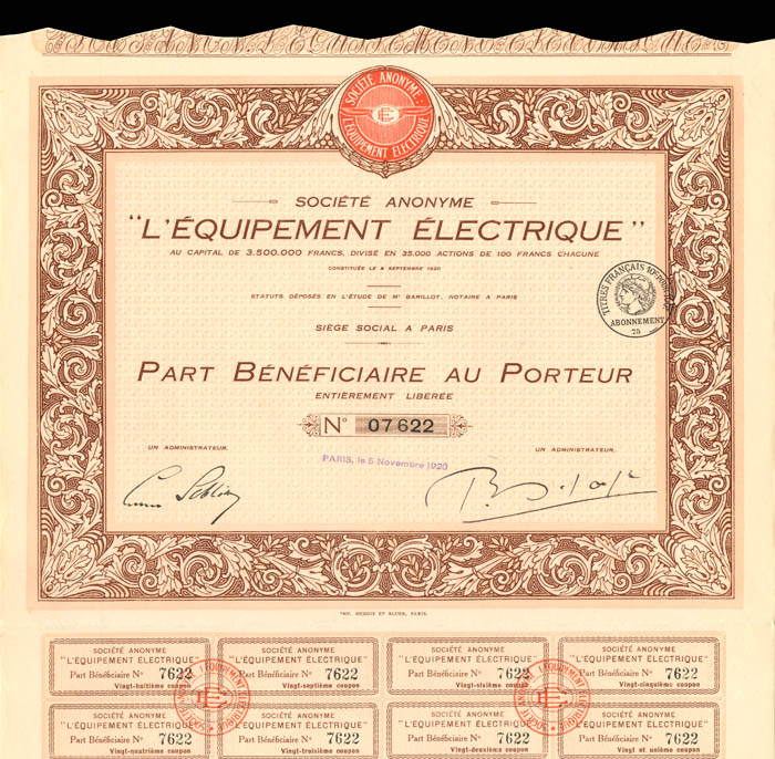 Societe Anonyme "L'Equipement Electrique"