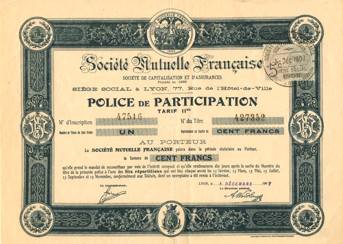 Societe Mutuelle Francaise - 100 Francs