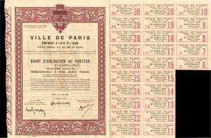 Ville De Paris - 912 Million Francs
