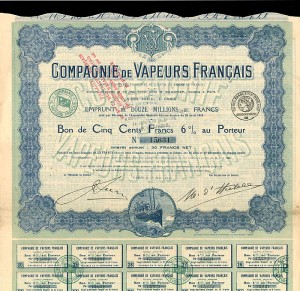 Compagnie De Vapeurs Francais - 500 Francs