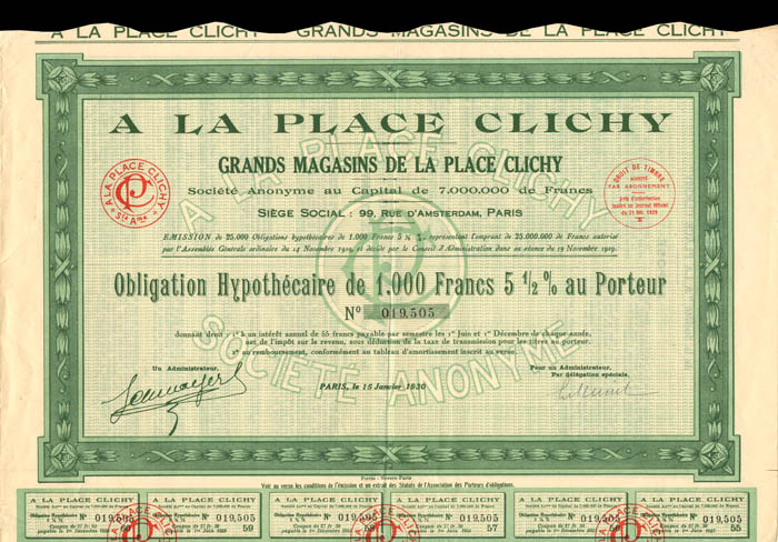 A La Place Clichy - 1,000 Francs