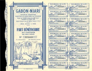 Gabon-Niari - Stock Certificate