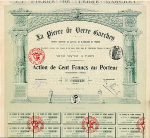 La Pierre de Verre Garchey - Stock Certificate