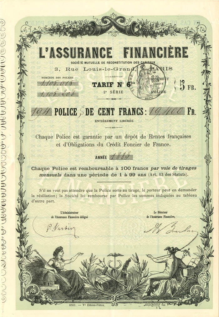 L'Assurance Financiere - Bond (Uncanceled)