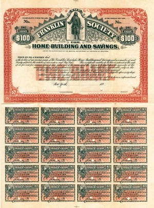 Franklin Society for Home Building and Savings - Stock Certificate