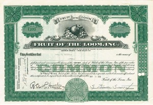 Fruit of the Loom, Inc - Stock Certificate