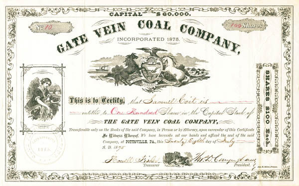 Gate Vein Coal Co. - Stock Certificate
