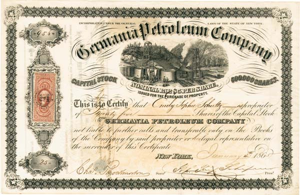 Germania Petroleum Company - Stock Certificate
