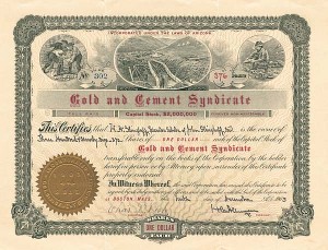 Gold and Cement Syndicate - Stock Certificate