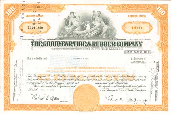 Goodyear Tire and Rubber Co. - Stock Certificate