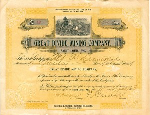 Great Divide Mining Co. - Stock Certificate