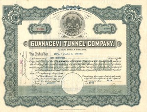 Guanacevi Tunnel Co. - Stock Certificate