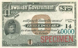 Hawaiian Government $3 Coupon