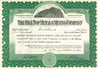 Hill Top Metals Mining Co. - Stock Certificate