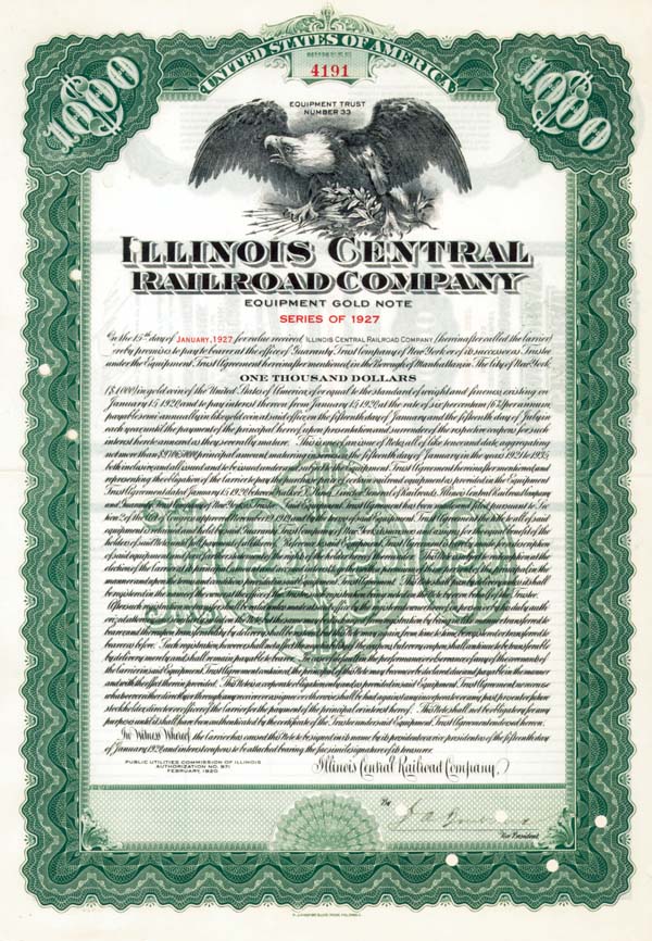 Illinois Central Railroad - Bond