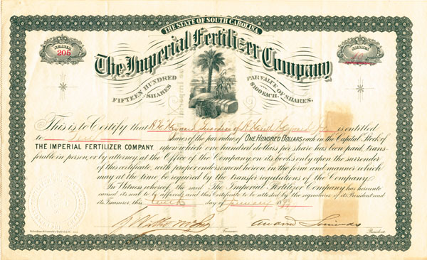 Imperial Fertilizer Co. - Stock Certificate