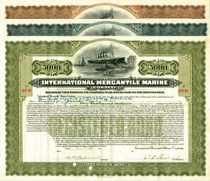 International Mercantile Marine Co. - Set of 3 Bonds - Co. that Made the Titanic