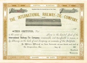 International Railway-Tie Co. - Stock Certificate