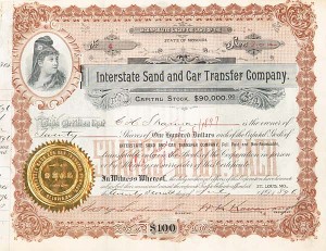 Interstate Sand and Car Transfer Co - Stock Certificate