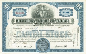 Victor K. Kiam - International Telephone and Telegraph Corp - ITT - Stock Certificate