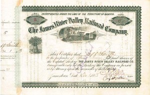 James River Valley Railroad Co. - Stock Certificate