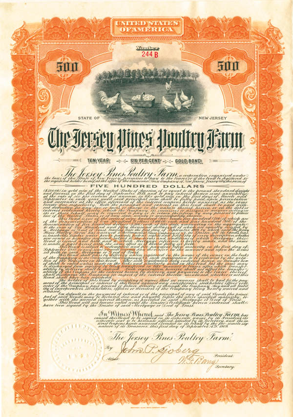 Jersey Pines Poultry Farm Co. - Bond