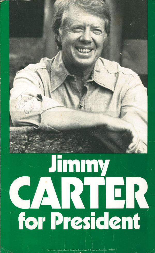 Jimmy Carter signed Cardboard Poster