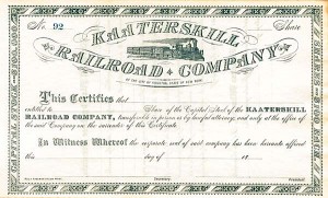 Kaaterskill Railroad - Unissued Stock Certificate