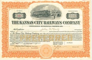 Kansas City Railways - Stock Certificate