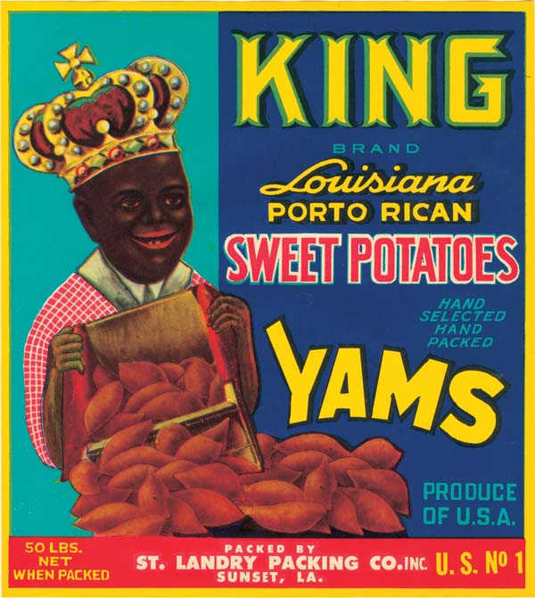 Yams Crate Label - King Brand Louisiana Porto Rican Sweet Potatoes - Americana